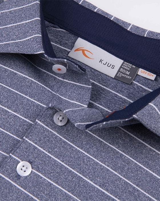 Men Soren Mel. Stripe Polo L/S