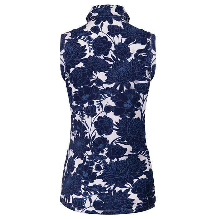 Women Hollow Pima Print Polo S/L
