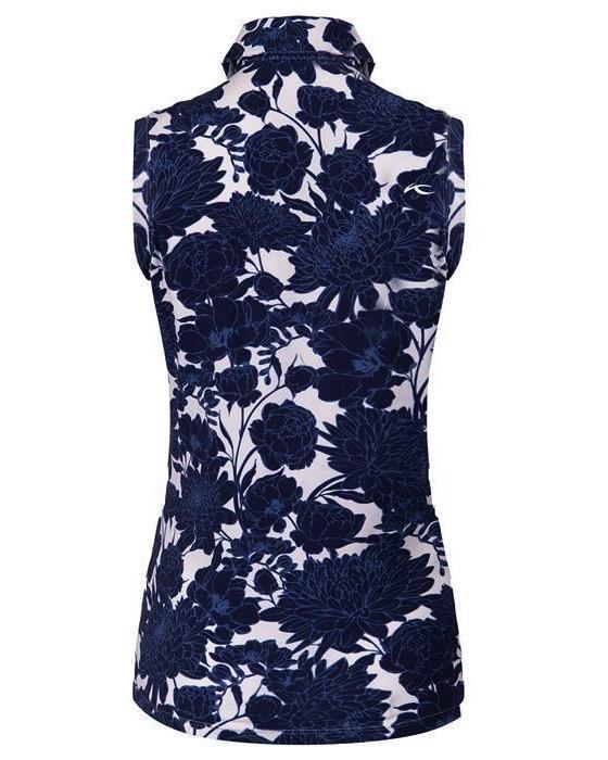 Women Hollow Pima Print Polo S/L