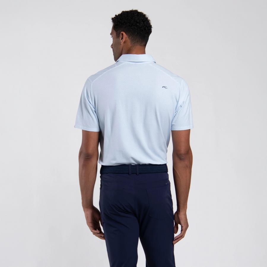Men Hollow Pima Print Polo S/S
