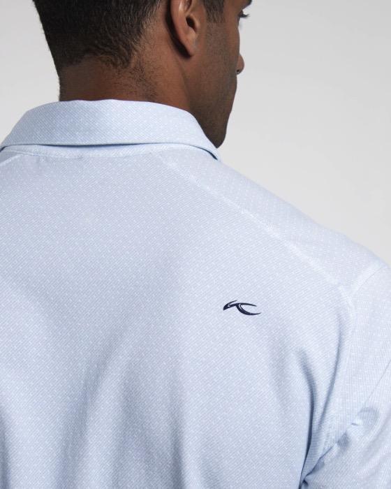 Men Hollow Pima Print Polo S/S