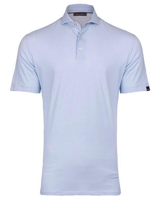Men Hollow Pima Print Polo S/S