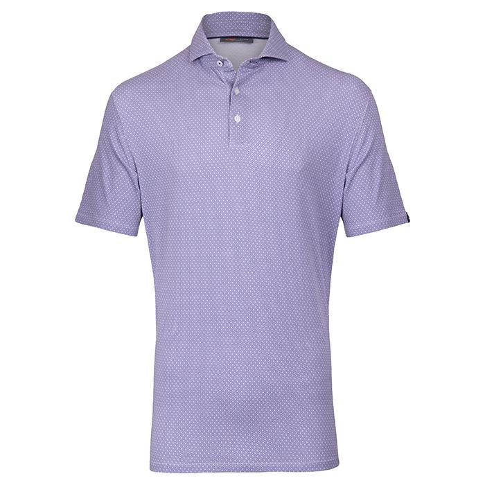 Men Hollow Pima Print Polo S/S