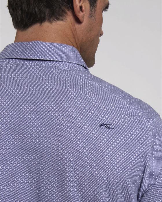 Men Hollow Pima Print Polo S/S
