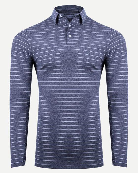 Men Soren Mel. Stripe Polo L/S