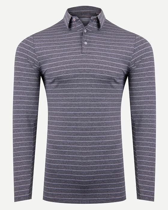 Men Soren Mel. Stripe Polo L/S