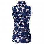 Women Hollow Pima Print Polo S/L