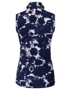 Women Hollow Pima Print Polo S/L