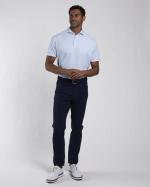 Men Hollow Pima Print Polo S/S