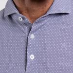 Men Hollow Pima Print Polo S/S