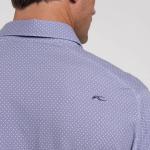 Men Hollow Pima Print Polo S/S