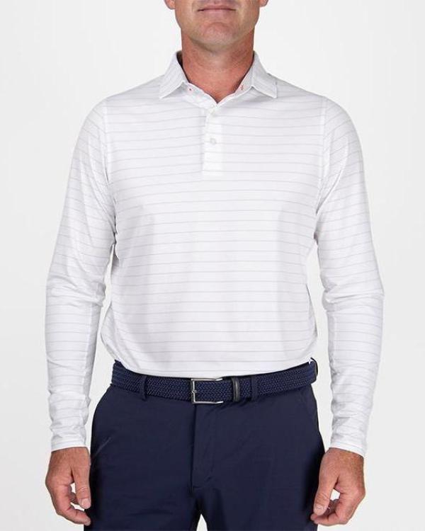 Men Soren Mel. Stripe Polo L/S