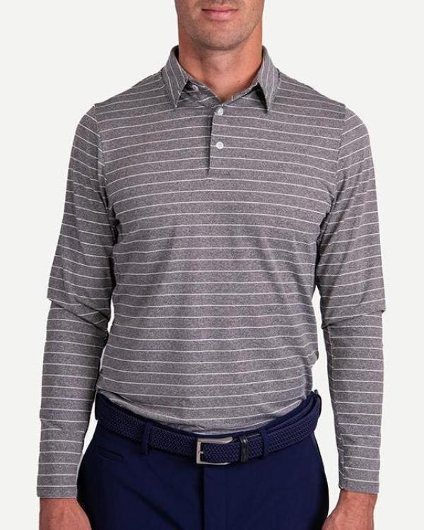 Men Soren Mel. Stripe Polo L/S