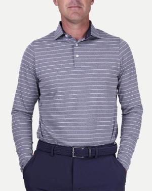 Men Soren Mel. Stripe Polo L/S