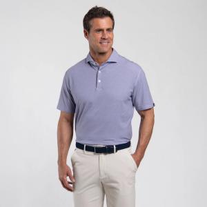 Men Hollow Pima Print Polo S/S